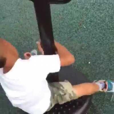 Kid goes for a spin