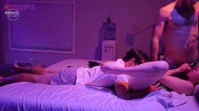 When you're a bi guy, you can help your girlfriend blow her husband