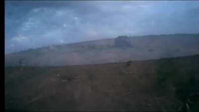 A group of Russian soldiers and a T-62 tank, that was converted into a ARV, attempts to recover another disabled tank, but their tank runs over a mine.