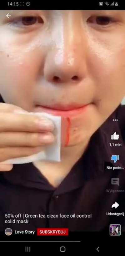 This fake-ass ad I found that uses blur effect to hide acne, also disabled comments