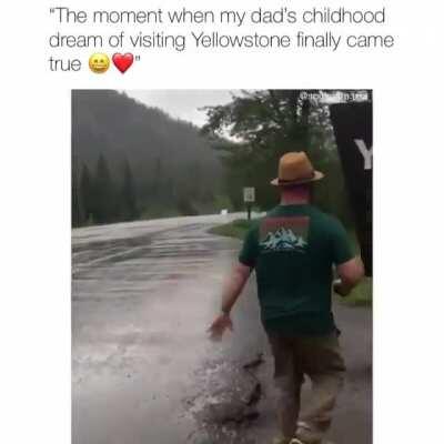 He looks like the happiest man in the world.