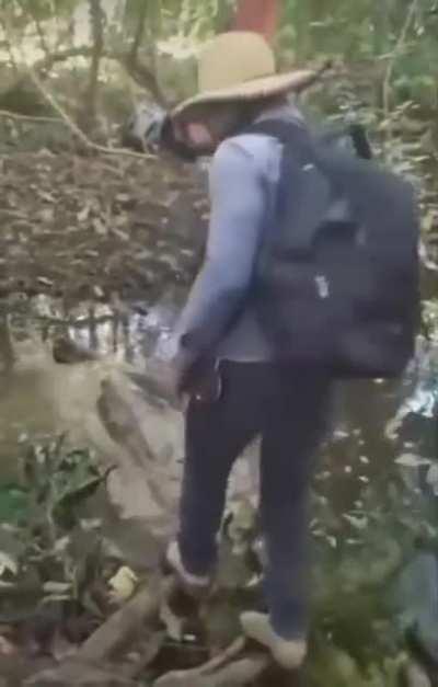 WCGW trying to cross a water stream