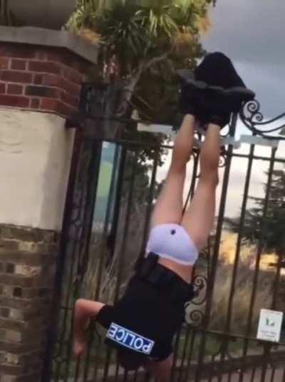 To get over the gate