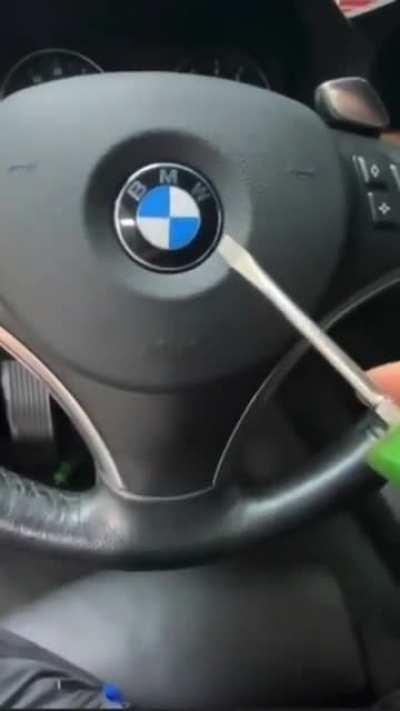 How not to change an emblem on a steering wheel