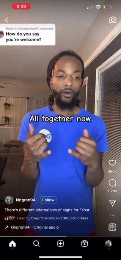 How to say âyouâre welcomeâ in sign language