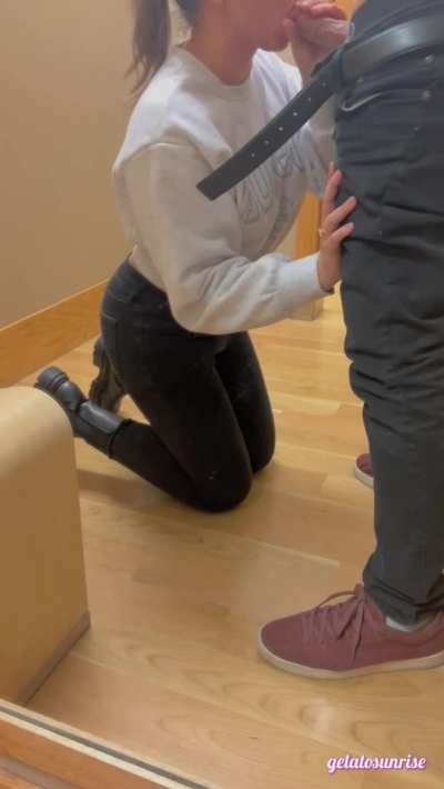 Dressing room bandits, I watch and she sucks 