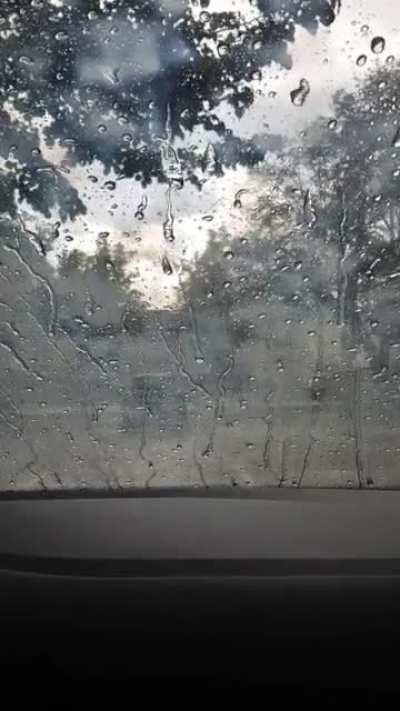 The sound from inside the car