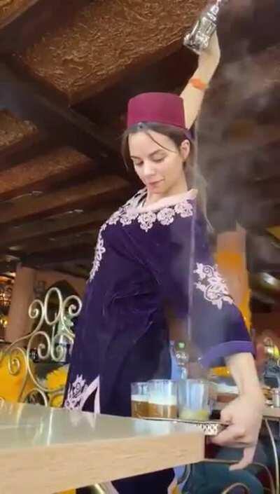 Moroccan tea pouring