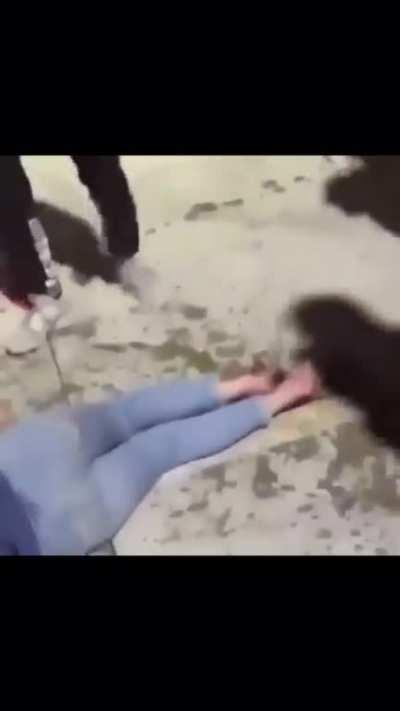 Girls jaw broken after throwing drink on a man.