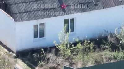 Russian telegrams post a video of them attacking an apparently drunk civilian with an fpv drone.