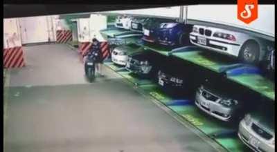 A very narrow escape, impressive, he even kept his slides on.