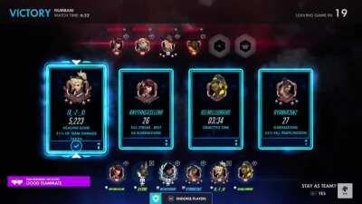 It always feels good to receive 10 votes from teammates and enemies combined. I even forgot it was called Legend for a second.