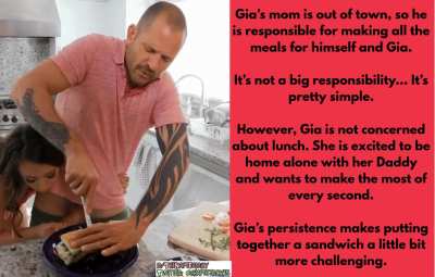 Gia can’t keep her hands off her daddy when mom isn’t home