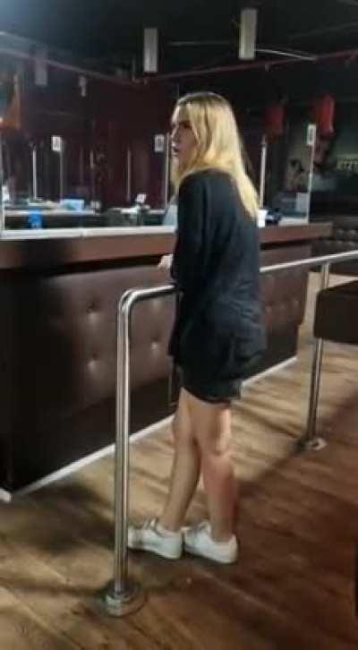 German girl tries to fight a guy and says 