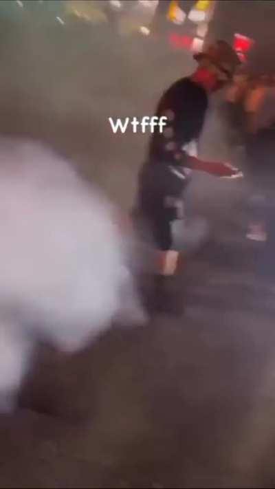 Sideshow splatter missed by inches