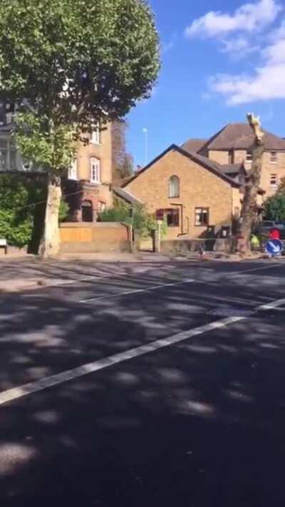 Cyclist survives and spares worker a certain jail sentence in the process