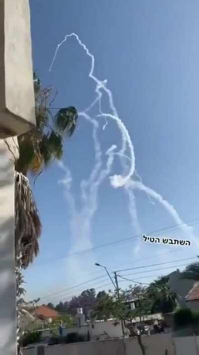 For the second time in these 3 days, an Iron Dome intercepters fails and impacts near the launch site.