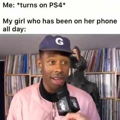 If the PS4 would just be quite, then maybe she wouldn't notice.