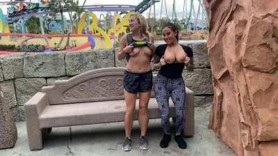 Titty day at amusement park