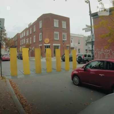 This pop up crosswalks that force drivers to stop