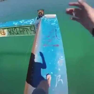 Diving into clear water