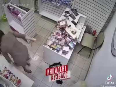 Dude tries to rob a sex shop