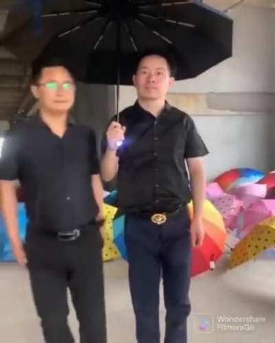 This guy made straightforward ad for his umbrella