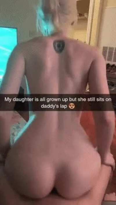 She did when she was little and still does sit on daddy's lap