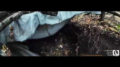 Ukrainian Company Group of the 8th Special Purpose Regiment clearing a treeline of Russian soldiers with support from FPVs, a Vampire bomber team, and a small UAV for close reconnaissance. Northern direction. Published 19.09.2025