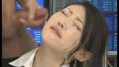 Rio Takashima / Mayumi Chikazawa gets a messy bukkake on Live News