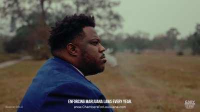 Gary Chambers, candidate for US Senate, smokes a blunt in his official campaign ad 