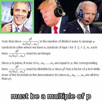Obama, Trump, and Biden prove Fermat's Little Theorem