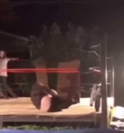 Jumping off the ropes.