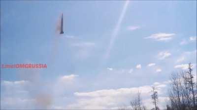 Russians Launched a missile and Malfunction at midair before falling back.