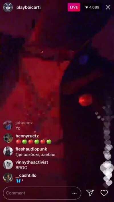 2018 IG Live of Carti playing Die Lit