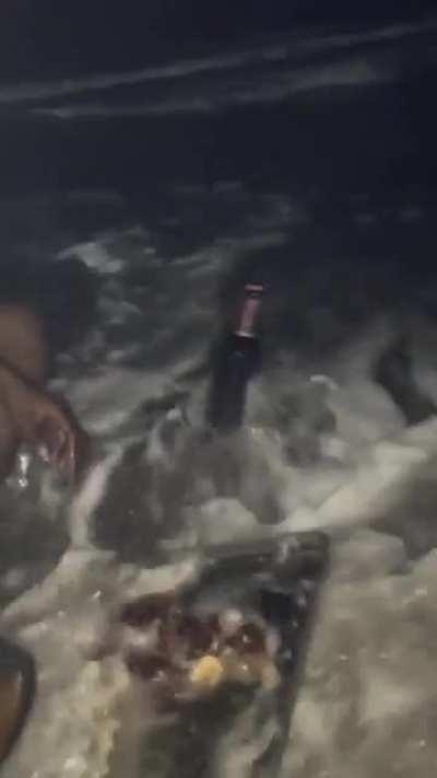 Dinner at the beach, extra salty.