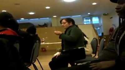 Woman picks dingle berries from her anus and tastes them during an acting club meeting