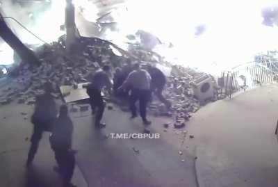 Arsonist sets fire building explodes on him