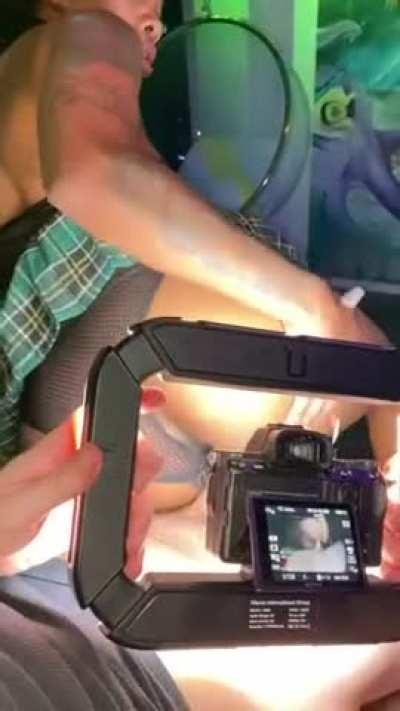Behind the scenes of my next scene. Paid the photographer with a BJ and cumshot to mouth. Cum see me be a bad bad girl😈