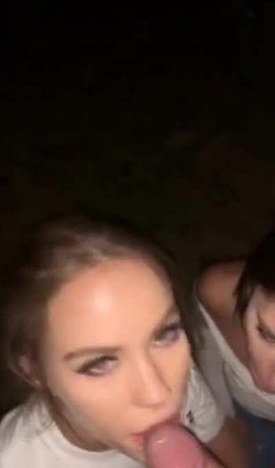 Cute friends sharing a big boner