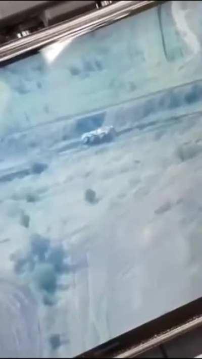 Drone footage of a Russian Typhoon MRAP overturning by itself. Reported to be in Mykolaiv Oblast