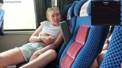 My camera man used the lovense on me on a public bus, one of my craziest dares yet! 