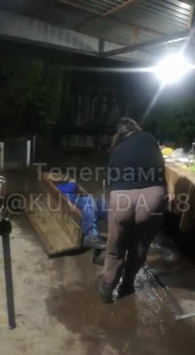 Russian woman lights a drunk client on fire