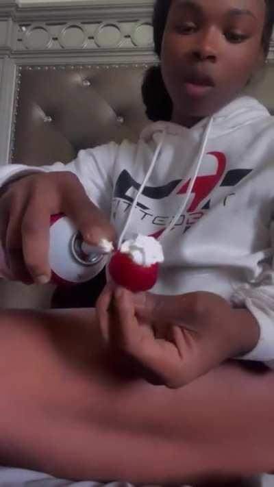 Strawberry with whipped cream