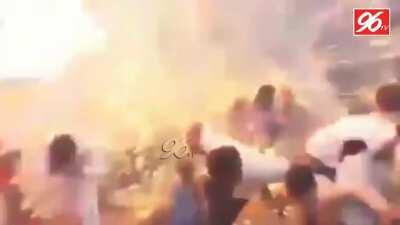 Idiots using Hydrogen filled balloons. Looks like they really wanted to a blast party.