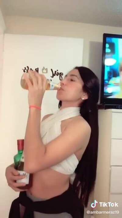 Pierce nips and 🍺- my kind of treat