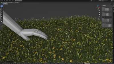 Touching grass :) Geometry nodes, Blender 3.6