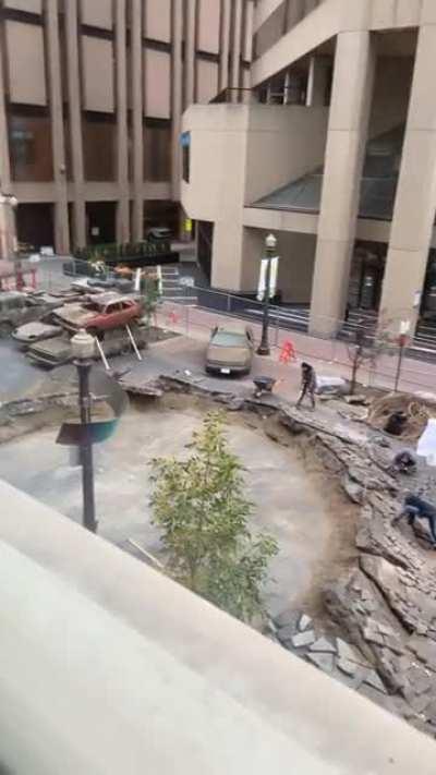 Sneak peak set prep from my office building