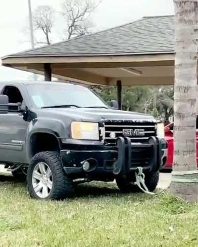 What could go wrong trying to pull a tree down