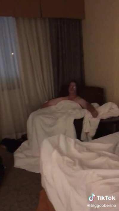 “He’s probably out cheating.”